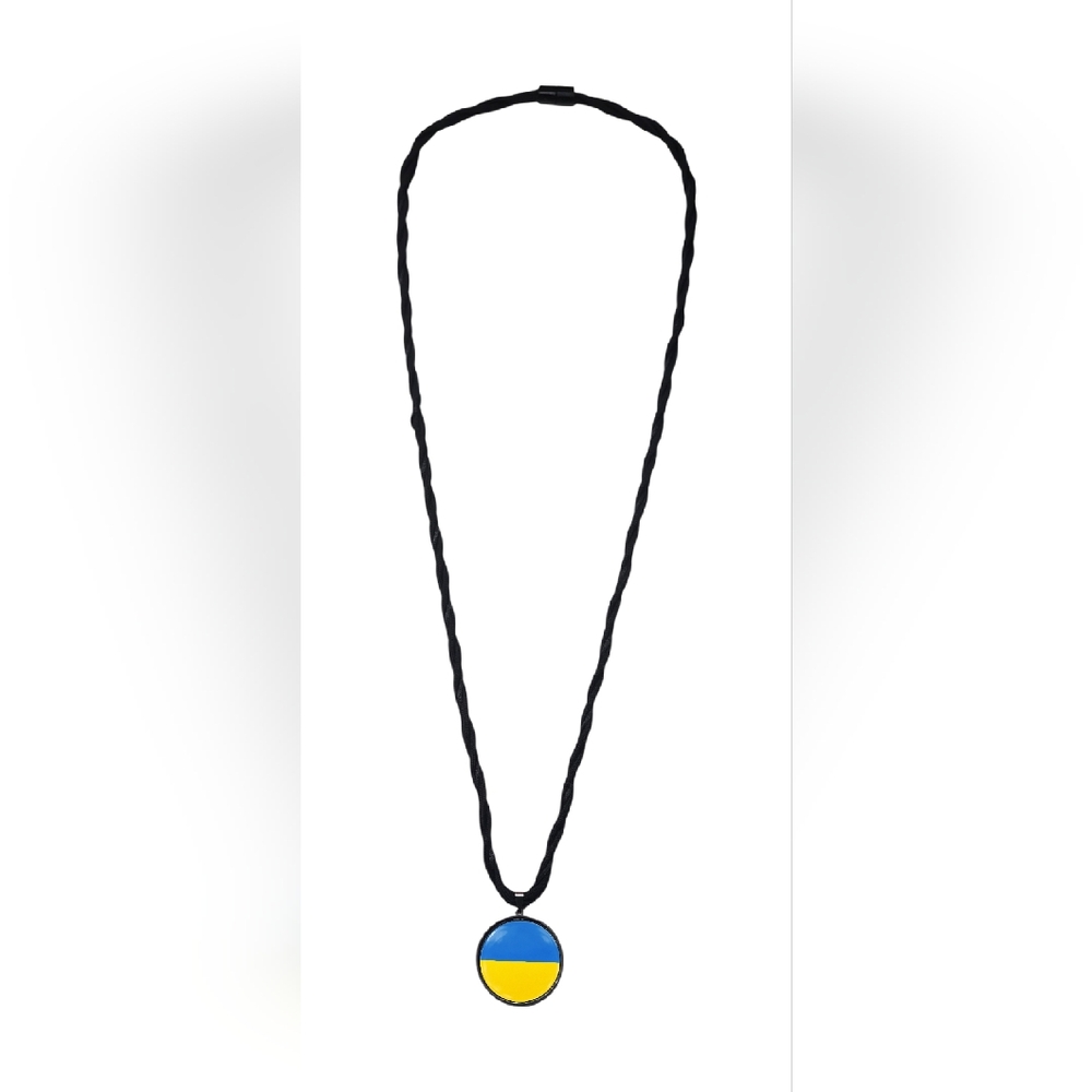 Ukrainian Pride Necklace Stainless Steel Pendant Ukraine Country Flag